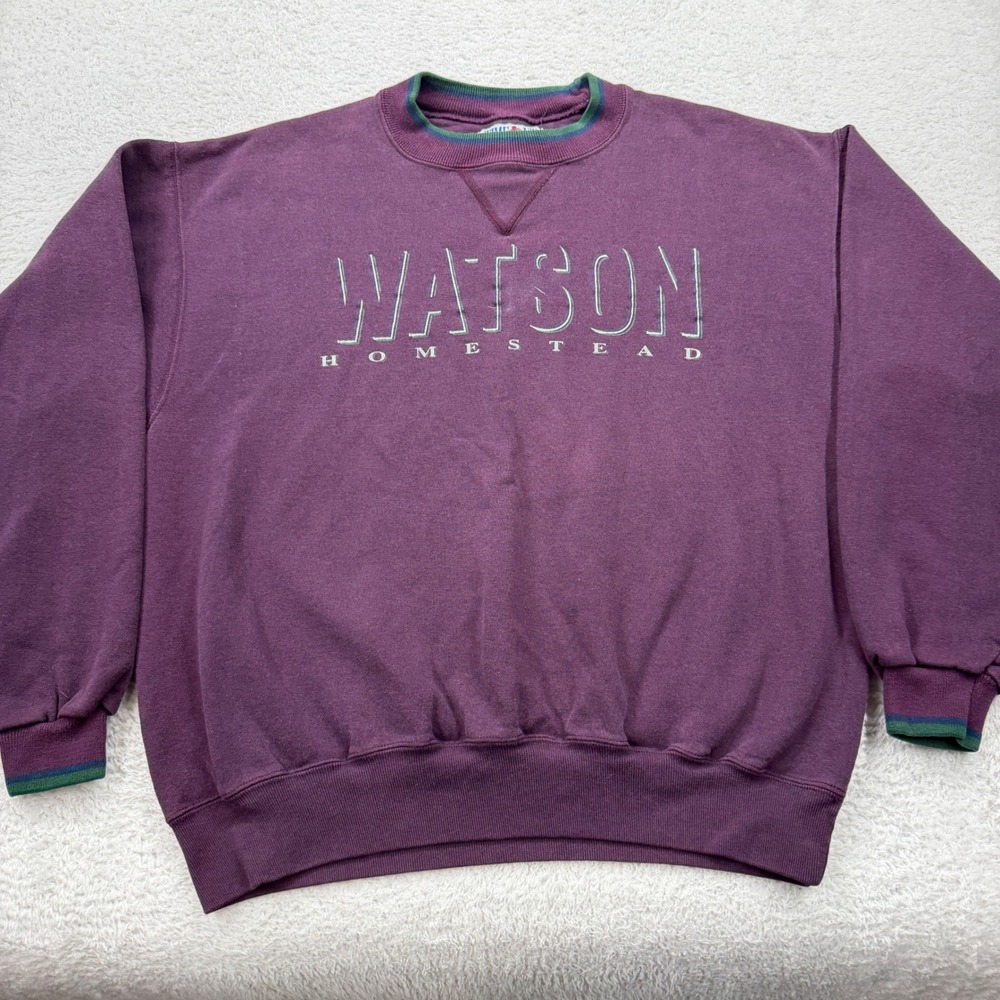 Vintage Time Out Watson Homestead Sweatshirt Purple‎ Heavyweight Made in USA L